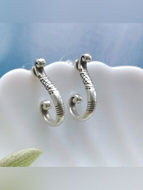 Brighton Silver Swirl Scroll Earrings